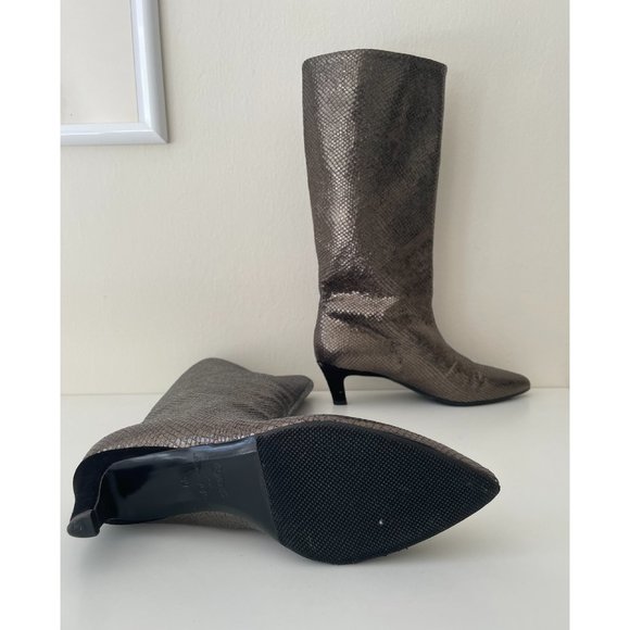 FABI KNEE HIGH METALLIC BOOTS - GREAT CONDITION - SIZE 39 - Picture 6 of 8